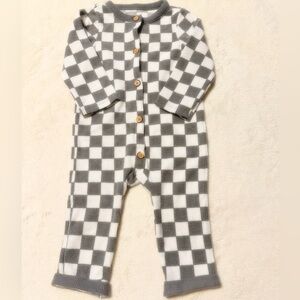 Cat & Jack Gray and White Checkered Kids One Piece